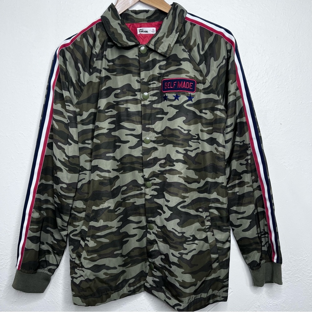 EPIC Big Boys Camo-Print Jacket. THREADS. Size L "SELF MADE" - Picture 1 of 8